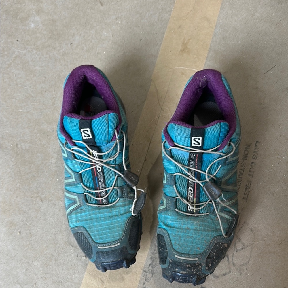 Salomon Blue and Purple Athletic Shoes for Trail Running